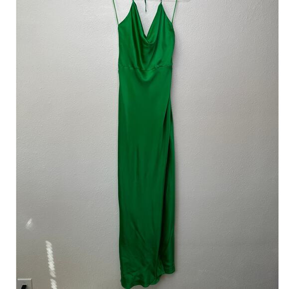 NWT Nicholas Lucinda Green Silk Halter Slip Maxi Dress Women’s US 6 - Picture 1 of 15
